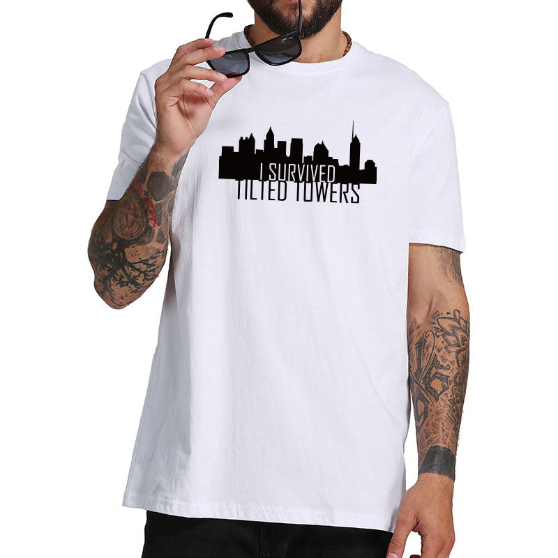 tilted towers t shirt